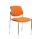 Silla fija Villalgordo bali naranja chasis cromo